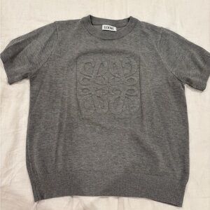 Loewe Women Charcoal Gray Tee
